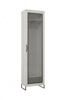 Шкаф одностворчатый со стеклом Любимый дом Сидней ЛД 672.030 М Дуб Крафт Белый
