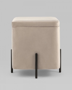 Пуф Stool Group Грейс квадрат с ящиком велюр Серо-бежевый