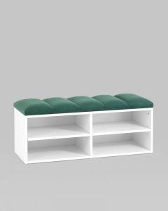 Обувница Stool Group Хольст 2 белая велюр Зеленый