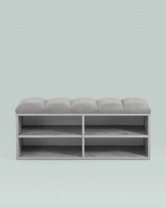 Обувница Stool Group Хольст 2 серая велюр Серый