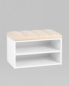 Обувница Stool Group Хольст белая велюр Бежевый