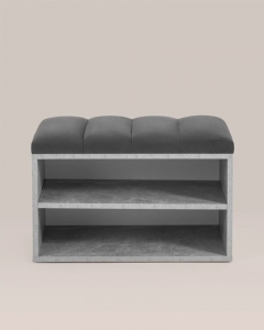 Обувница Stool Group Хольст серая велюр Темно-серый