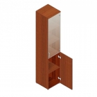 Шкаф для документов узкий с тонированными стеклами Альтерна Р.П-2СТ орех Аликанте