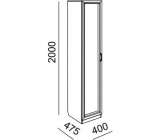 Пенал Rinner Остин Модуль 3 Ясень шимо светлый/белый