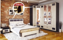 Комплект мебели для спальни Техномебель Венера Дуб млечный / Венге