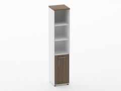 Шкаф 4 узкий верх открытый, низ закрытый Персона Грата Deka 10.19.11Пр Дуб Верцаска/Белый