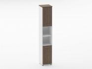 Шкаф 5 узкий закрытый с 2 -мя открытыми полками Персона Грата Deka 10.23.12Пр Дуб Верцаска/Белый