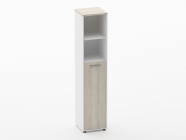 Шкаф 4 узкий 2 полки открытые и 1 стеклянная дверь Персона Грата Deka 10.19.16Л Туя/Белый