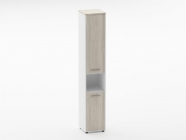 Шкаф 5 узкий закрытый, с нишей Персона Грата Deka 10.23.15Л Дуб Сантана светлый/Белый