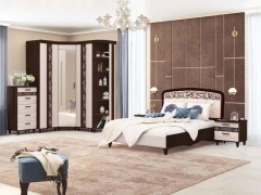 Комплект мебели для спальни Витра Катрин 04 Дуб венге Белый песок Санчо крем Браун вуд