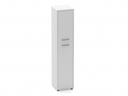 Шкаф 5 узкий верх стеклянная дверь, низ закрытый, с нишей Персона Грата Deka 10.23.20Л Белый