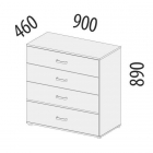 Комод Витра Эверест 500.09 Дуб Кронберг/Белый шпон