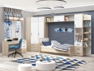 Набор подростковой мебели Витра Эверест 3 Дуб Кронберг/Белый шпон/Плаза Стоун
