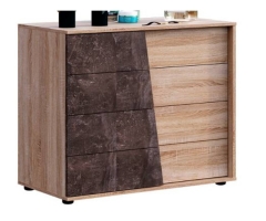 Комод Стиль Санремо КМ-005 Дуб сонома светлый Ателье темное
