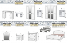 Комплект мебели для спальни Браво Лотос 1 Белый жемчуг