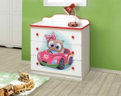 Комод Матрица 1 с фотопечатью Совята Белый