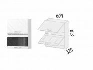 Шкаф-витрина кухонный с системой плавного закрывания Витра Бьянка 102.08.1