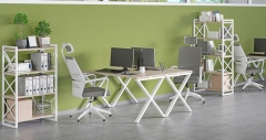 Стеллаж на колесных опорах - 5 полок Рива LOFT VR.L-MST.K-5.4V Металл белый Денвер светлый