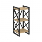 Стеллаж на регулируемых опорах - 3 полки Рива LOFT VR.L-MST.O-3.4 Металл черный Тиквуд светлый