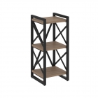 Стеллаж на регулируемых опорах - 3 полки Рива LOFT VR.L-MST.O-3.4 Металл черный Тиквуд темный