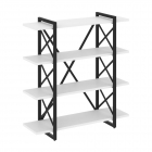 Стеллаж на регулируемых опорах - 4 полки Рива LOFT VR.L-MST.O-4.8V Металл черный Белый Бриллиант