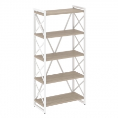 Стеллаж на регулируемых опорах - 5 полок Рива LOFT VR.L-MST.O-5.8 Металл белый Дуб Аттик