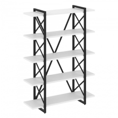 Стеллаж на регулируемых опорах - 5 полок Рива LOFT VR.L-MST.O-5.8V Металл черный Белый Бриллиант