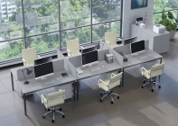 Комплект из 6 рабочих мест Рива SLIM SYSTEM 6РМ Серый-Антрацит