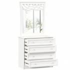 Комод с 4 ящиками Любимый дом с зеркалом ППУ Джулия Белый