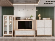 Модульная гостиная Любимый дом Ройбен 1 Дуб золотой Белый