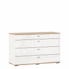 Комод 1200 с 4 ящиками Любимый дом Фиджи ЛД 659.050.000 Дуб Золотой Белый