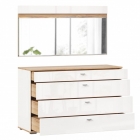 Комод 1200 с 4 ящиками и зеркалом Любимый дом Фиджи 011 Дуб Золотой Белый