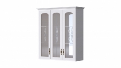 Шкаф для посуды с зеркалами В-9 Венеция МАГ-РИВЕР Рамух/Сандал белый