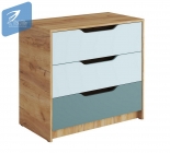Комод Стиль RICH КМ-001 Мята/Сумеречный голубой/дуб крафт золотой