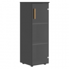 Шкаф колонка с стеклянной дверью правый Skyland Forta FMC 40.2 R Черный графит