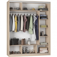 Шкаф-купе Аларти B-230х180х60-2ДСС-Белый-D9D9D9