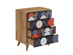 Комод Стиль Фьюжн КМ-001 дуб крафт золотой/VINIL