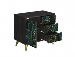 Комод Стиль Фьюжн КМ-002 АРТ Угольный камень/TROPICAL