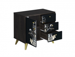 Комод Стиль Фьюжн КМ-002 АРТ Угольный камень/BIKER CAT