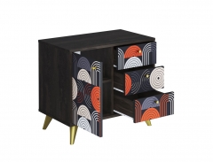 Комод Стиль Фьюжн КМ-002 АРТ Угольный камень/VINIL