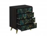Комод Стиль Фьюжн КМ-001 АРТ Угольный камень/TROPICAL