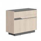 Комод с распашной дверью и 4 ящиками Skyland Line СФ-572102 Дуб светлый Черный графит