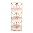 Угловая этажерка Tetchair Secret de Maison ANGULAIRE 3 mod. PE-04 paulownia, мдф, 34x34x123см, butter white слоновая кость, ткань - красная клетка