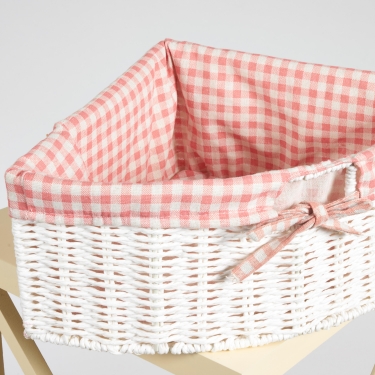 Угловая этажерка Tetchair Secret de Maison ANGULAIRE 3 mod. PE-04 paulownia, мдф, 34x34x123см, butter white слоновая кость, ткань - красная клетка