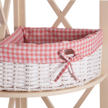 Угловая этажерка Tetchair Secret De Maison ANGULAIRE 4 mod. PE-05 дерево павловния, мдф, 34x34x158см, white белый, ткань - красная клетка