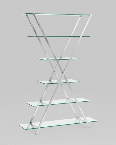 Стеллаж Stool Group Гейт прозрачное стекло сталь Серебро