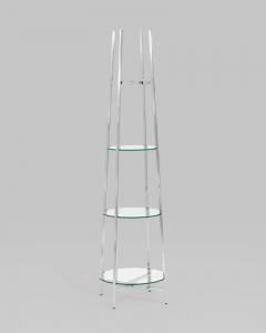 Стеллаж Stool Group Ланс прозрачное стекло сталь Серебро