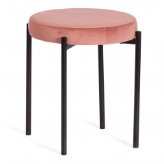 Табурет Tetchair REVO mod. 7034 ткань/металл, 44 х 44 х 47 см, коралловый barkhat 15 /черный