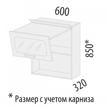 Шкаф-витрина кухонный с системой плавного закрывания Витра Тиффани 19.80.1