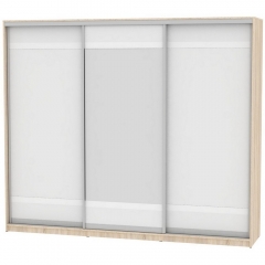 Шкаф-купе Аларти B-220х270х60-3ДСС-Белый-D9D10D9